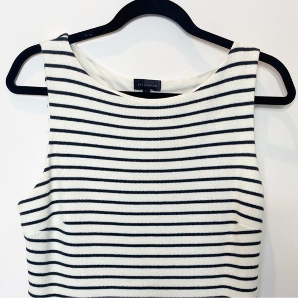 The Limited Black & White Striped Knit Dress Medium Sleeveless Vintage Y2K Style - Picture 6 of 11